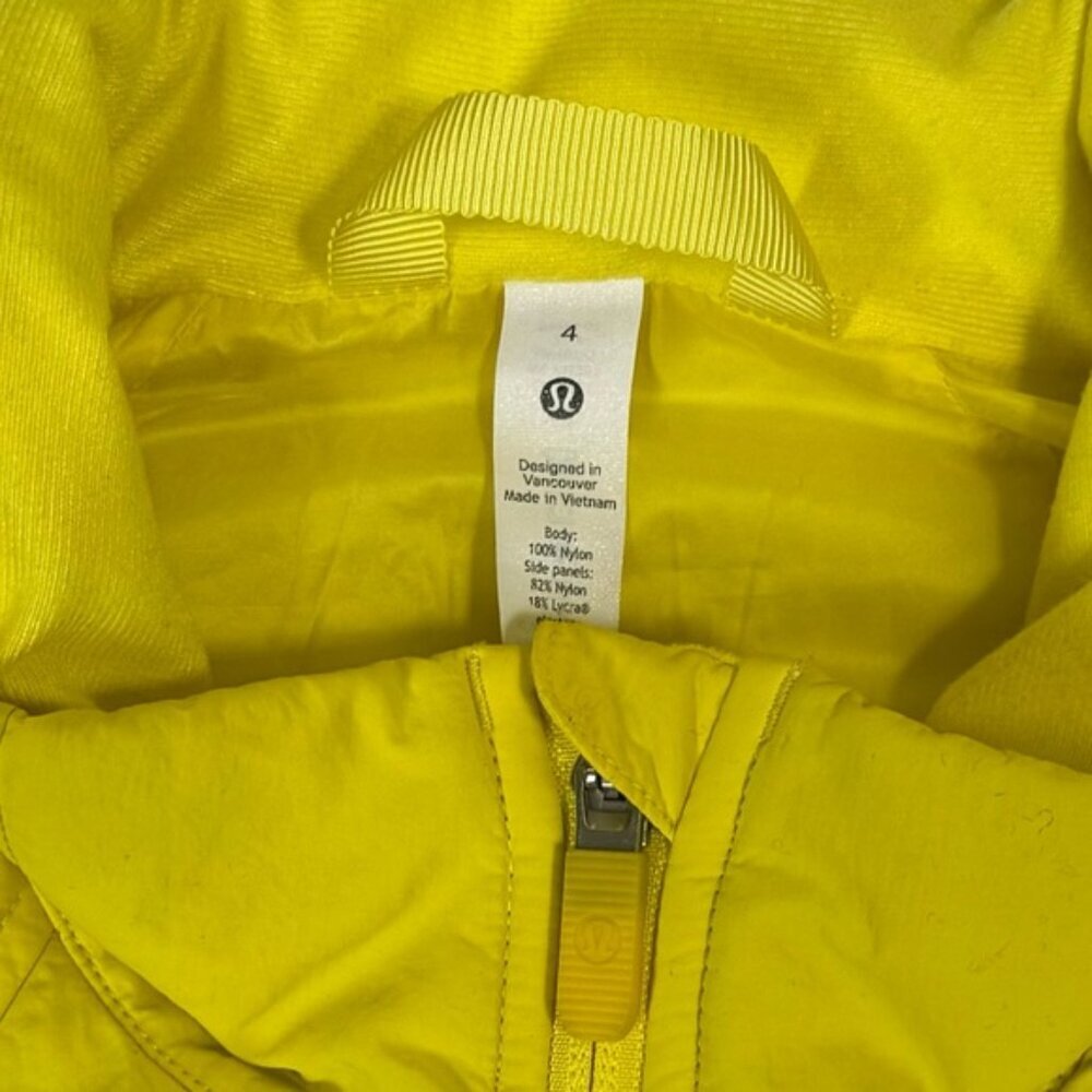 Lululemon Another Mile Vest Water Wind Repellent Stretch Full Zip Pockets Yellow - Picture 12 of 15